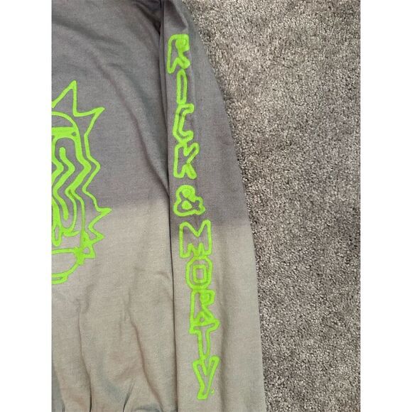 Rick and Morty Warped Faces Gray Pullover Sweater Unisex Long Sleeve Crewneck - Picture 2 of 7